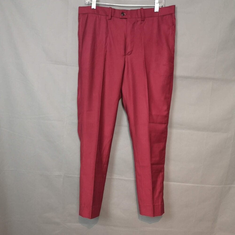 Upcycled Vintage Preppy Dress Pants with Smooth Finish and Full Length